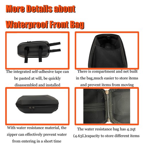 Yokoma Balance Car Waterproof Front Bag Electric Scooter Water Resistance Bag Bike Balance Hanging Bag, Black