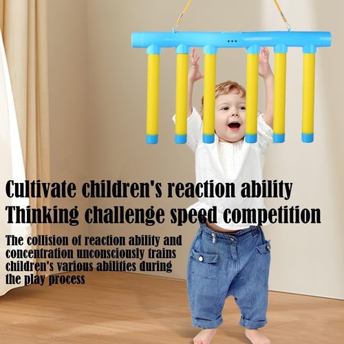 GFTHKL Reflex Challenge Game, Speed Stick Hand Eye Coordination Training Game, Reaction Test Game for Adults, Catching Sticks Game, Game Drop Reflex Training, 3 Adjustable Speed(Blue)
