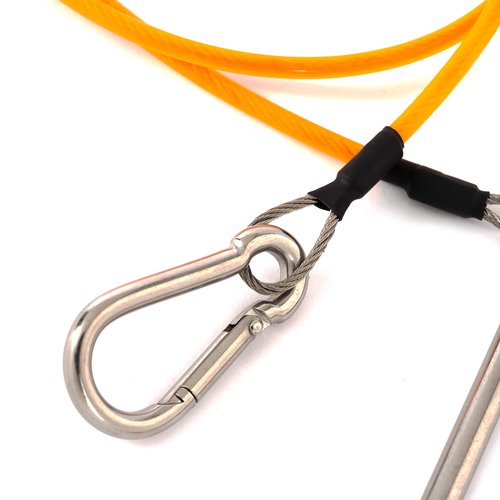 Pacific Reef Spearfishing Stringer w/Carabiner ||| Fish Holder for Scuba Diving and Freediving Quick Spearguns with Stainless Steel Cable Heavy Duty Kayak Fishing Big Game Clip Large Weight Belt Kit