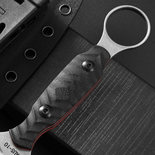 Gtkii GTK340 Fixed Blade Knife AUS-10 Steel Blade G10 Handle Full Tang EDC Tool Knifes for Outdoor Camping Hiking Survival(Silver)