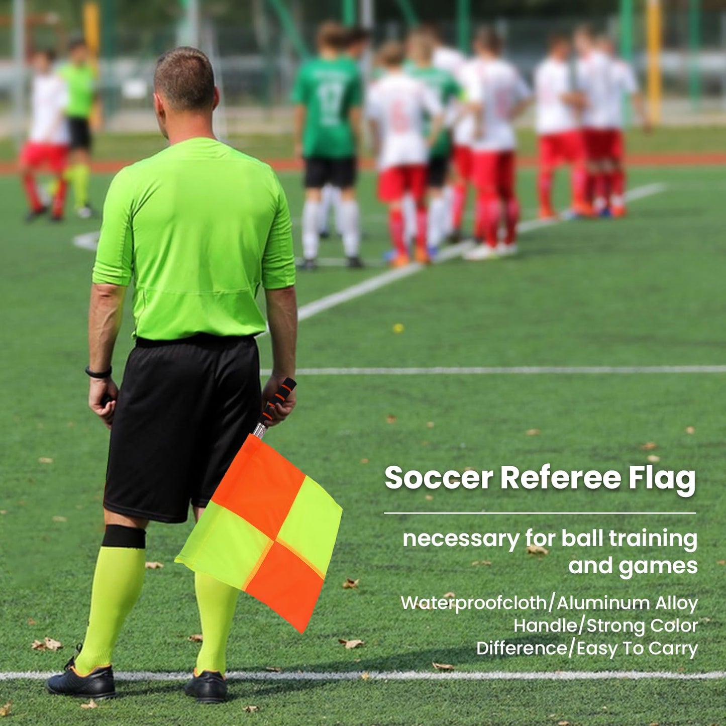 2PCS Soccer Ar Flag, Soccer Football Flags for Referees, Referee Linesman Flags with Storage Bag for Sports Match, Soccer, Football, Hockey Training, Soccer Accessories Linesman Flags