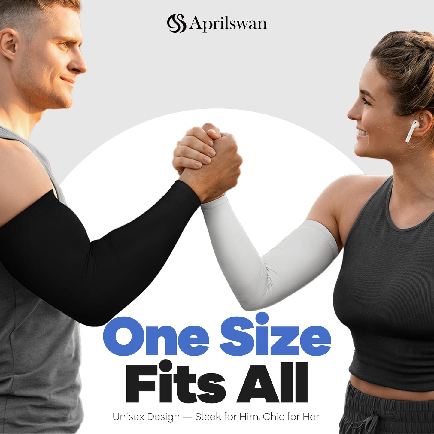 Aprilswan Arm Sleeves, UV Sun Protection Cooling Arm Covers for Men/Women