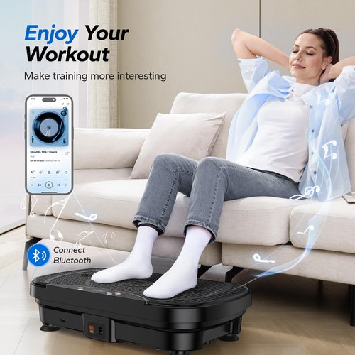 MERACH Vibration Plate Exercise Machine, Vibration Plate with Bluetooth and LED Display, Vibrating Plate Exercise Machine for Women Men, Workout Equipment for Home