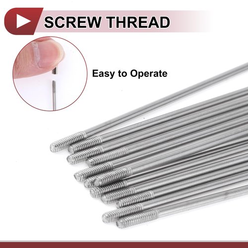 HEROFFIX 12 Set 14G Bicycle Spokes 227mm Bike Wheel Spokes 304 Stainless Steel Silver Tone