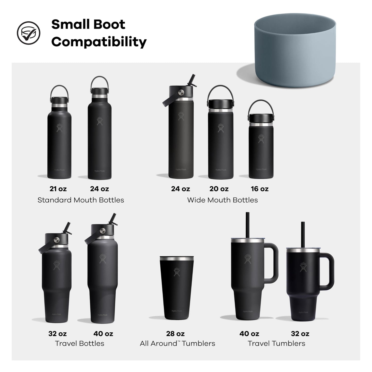 Hydro Flask Bottle Boot - Bottom Protector Sleeve - Silicone Water Bottle Accessory Small Harbor Blue