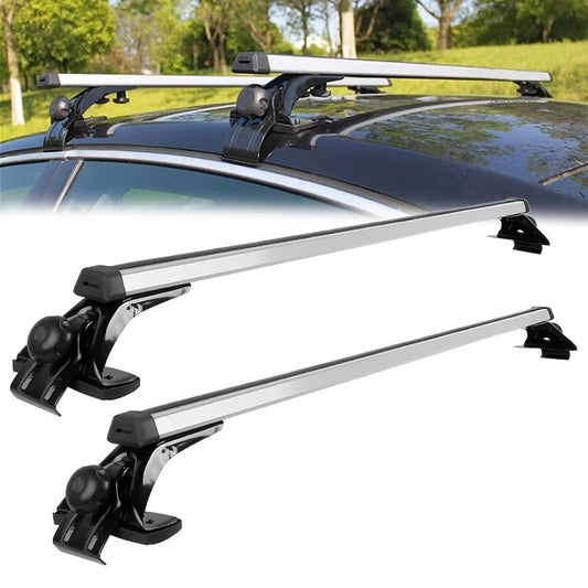 Flynsu Universal 48" Car Top Roof Rack Cross Bar Luggage Cargo Carrier w/3 Kinds Clamps, Silver Aluminum, 165 lb Loading Capacity