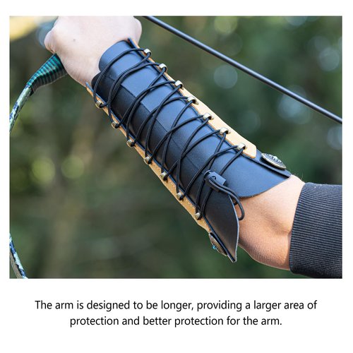 Prespollw Handmade Leather Arm Guard & Shooting Glove - Adjustable Wristband Protector for Hunting & Archery - Unisex Medieval Style Bracer (Brown)