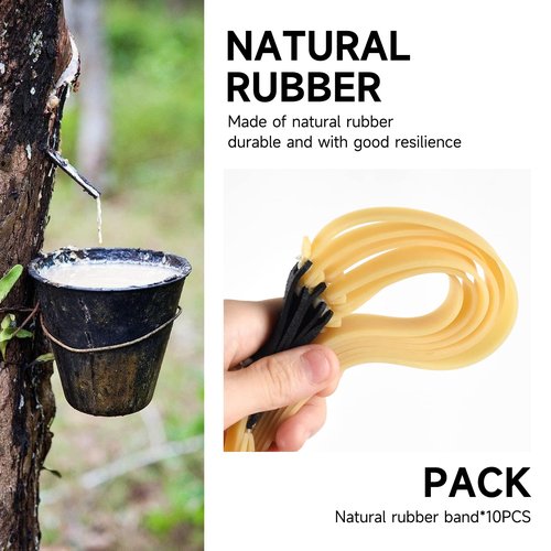 JTXCDFHMJ 10 Strips of 1.5mm Flat Rubber Slingshot Rubber Bands, Suitable for All Kinds of Hunting Slingshots, Can Be Installed with Flat Elastic Bands and Outdoor Slingshots As Elastic Bands