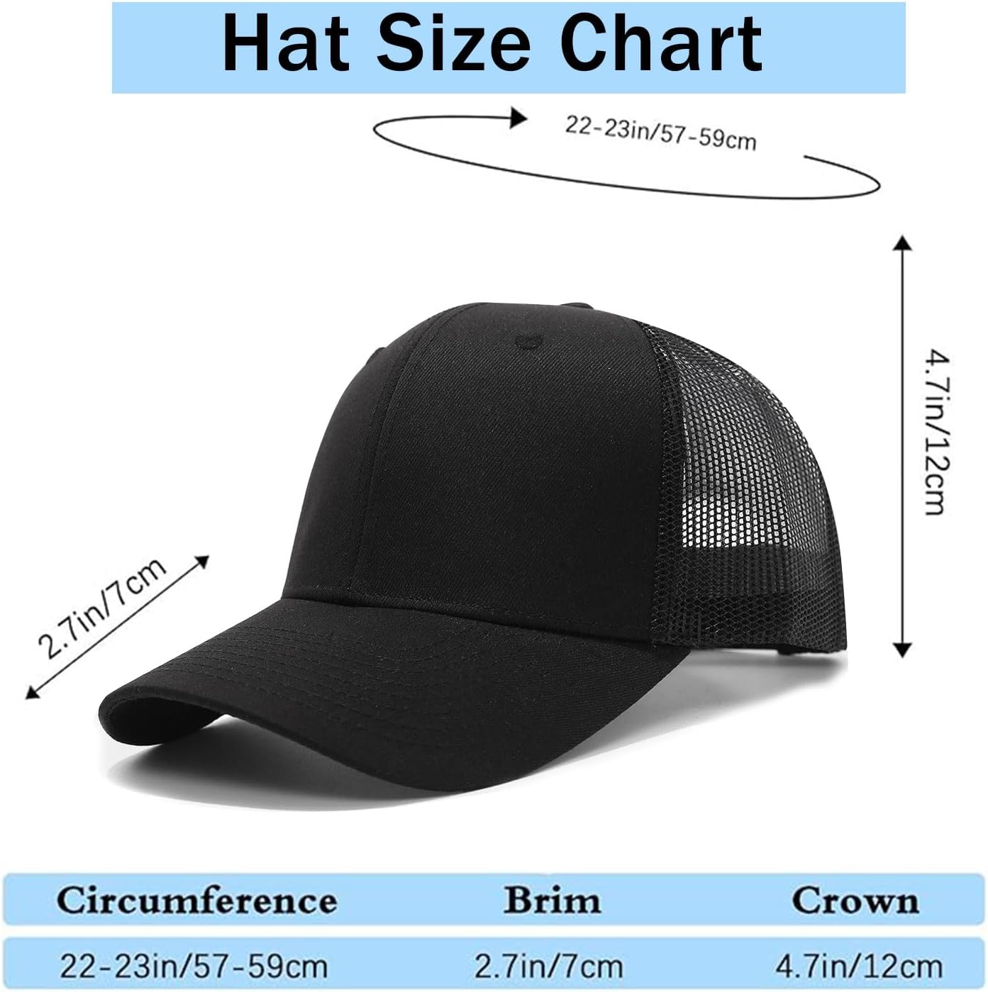 2-Pack Breathable Mesh Snapback Trucker Hats, Adjustable Baseball Caps for Men Women, Cotton-Poly Twill Outdoor