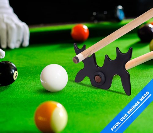 GSE Games & Sports Expert Black Plastic Slip-On Bridge Portable Moosehead Bridge Head, Pool Billiard Cue Bridge Head, Billiard Pool Cue Accessories for Pool Table (1-Pack)