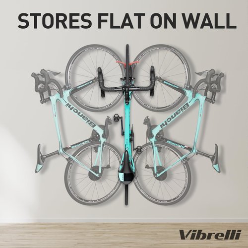 Vibrelli Vertical Swivel Wall Bike Rack - MTB, Road, eBike Bike Hanger and Hooks
