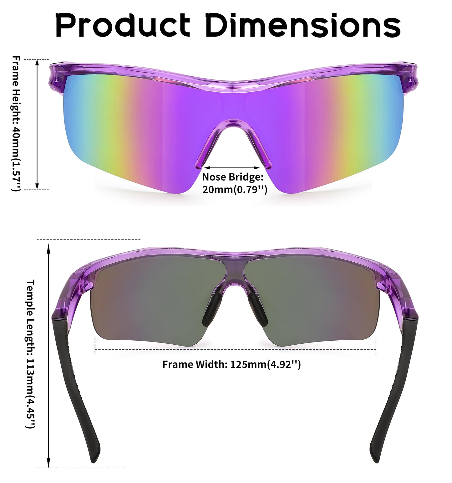 FEISEDY 2Pack Kids Teens Baseball Polarized Sunglasses Sports TR90 Frame Boys Girls Cycling B2454