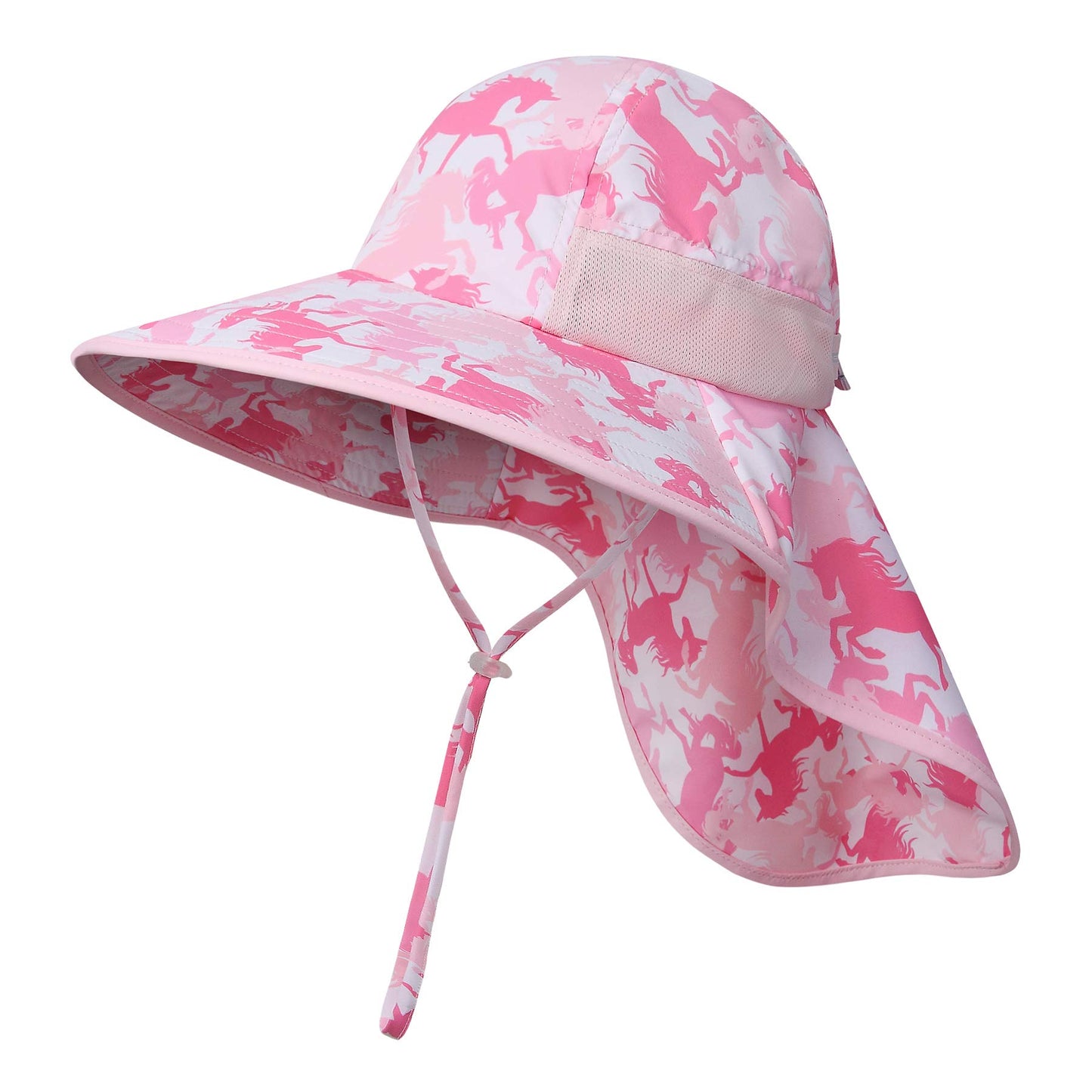 icolor Kids Hats Toddlers Sun Hat UPF50+ Breathable Bucket Summer Outdoor Beach Play UV Sun Protection Pinkhorse Cap for Girl Ages 3~10