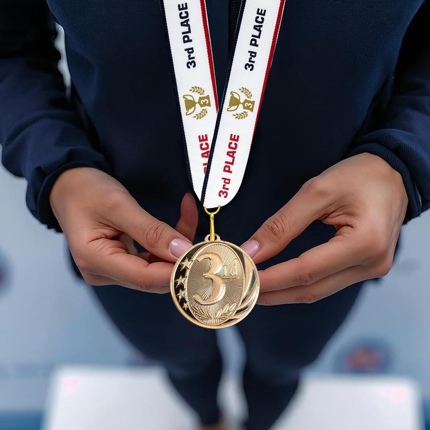 All Quality 1st 2nd 3rd Place Midnite Star Award Medals - 3 Piece Set (Gold, Silver, Bronze) Includes Neck Ribbon