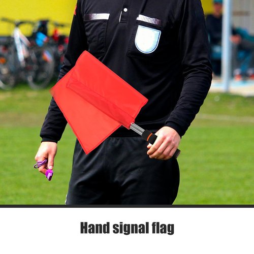 GANAZONO 4pcs Referee Flag Volleyball Line Judge Flags Stainless Steel Sponge Handle Track and Field Sports Training Volleyball Referee Equipment 45x36cm