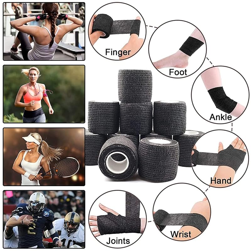 Lyuxzad Self-Adhesive Cohesive Grip Tape Wrap 24 Pack 2" x 5 Yards