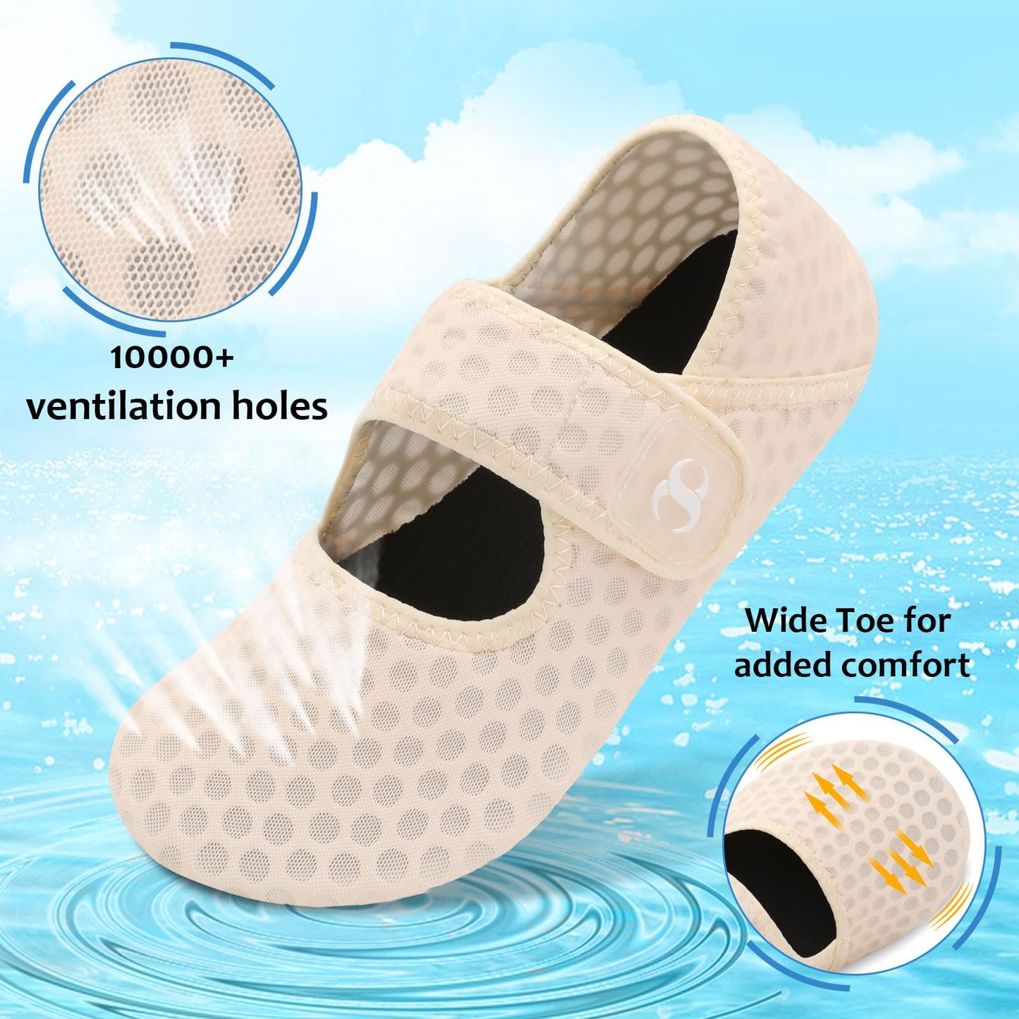 Water Shoes for Women Beach Swim Aqua Socks Wide Width Pool Swimming Sand Shoes Barefoot Yoga Slippers Shoes Summer Beach Shower Slides Size