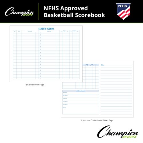 Champion Sports unisex BB1 coach and referee scorebooks, White, 30 GAMES US