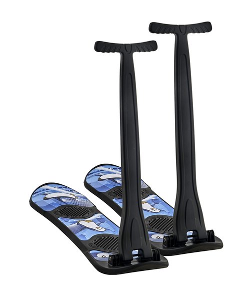 Superio 2 Pack Kids Snow Scooter, Ski Scooter, Snowboard, Snow Sled, Sledge Folding Sliding Ski Snowboard with Grip Handle (Black)