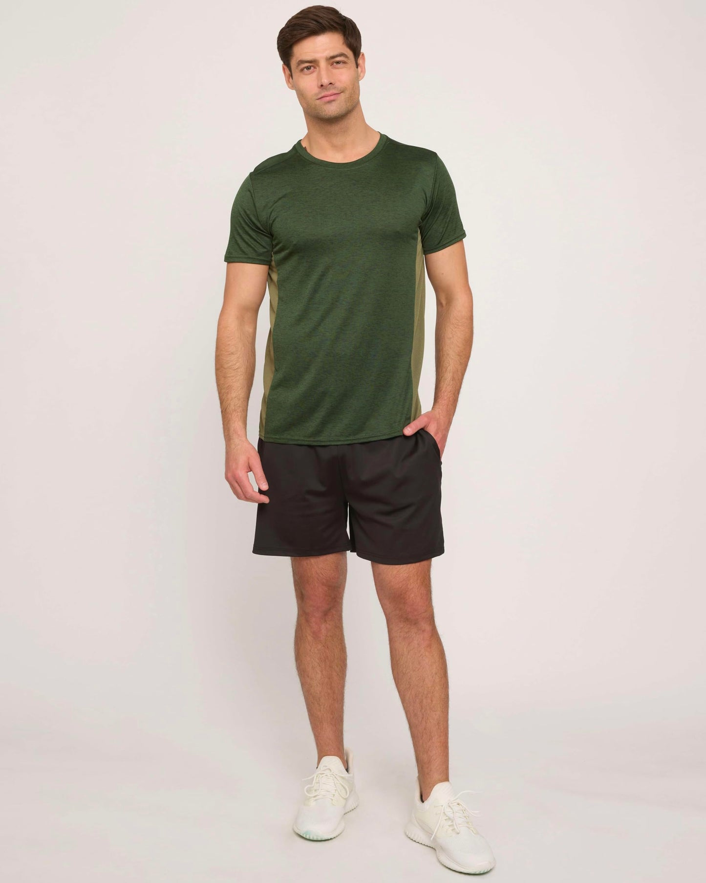 Real Essentials - Pack of 5 Men’s Active Quick Dry Fit Crew Neck T-Shirts Athletic Gym Workout Short Sleeve Tee Tops Camisas para Hombres Summer - Medium - Set 12