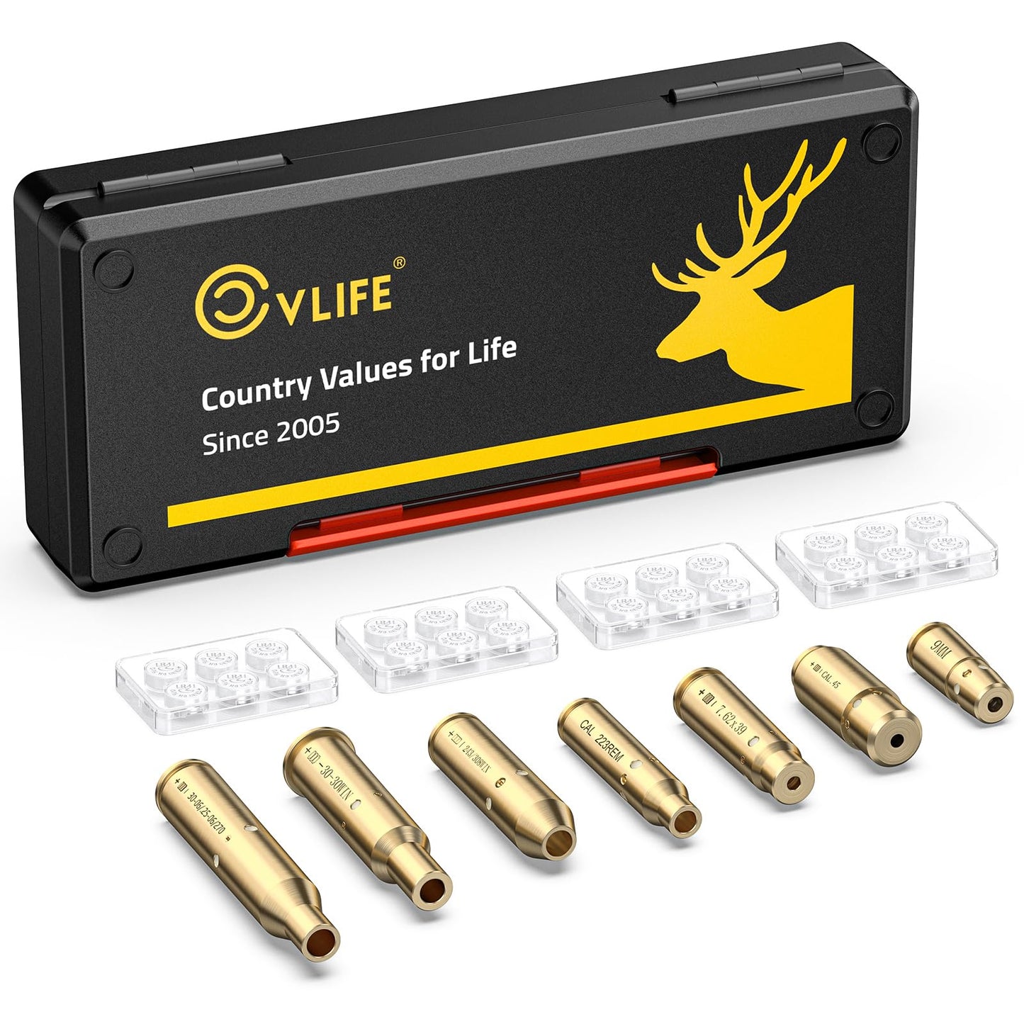 CVLIFE 7pcs Bore Sight Laser Kit Incl. Cal.223 5.56/9MM/308/7.62X39/30-06
