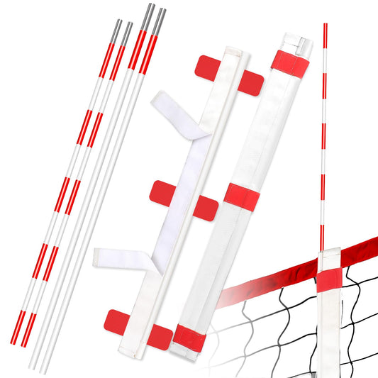 HZCGJMY Volleyball Antenna Pole Set with Collapsible Referee Antenna Poles and Sleeves for Indoor and Beach Volleyball Net Training Equipment Accessories Vertical and Horizontal Straps
