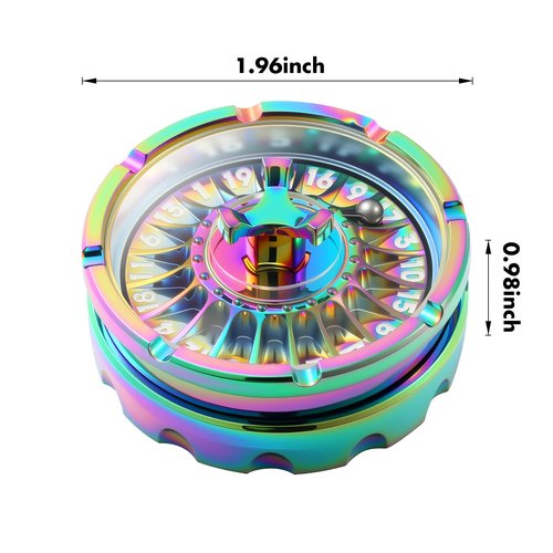 DNDND Roulette D20 Metal Spinner Dice with Gift Box for Dungeons and Dragon D&D RPG & Table Games (Rainbow)