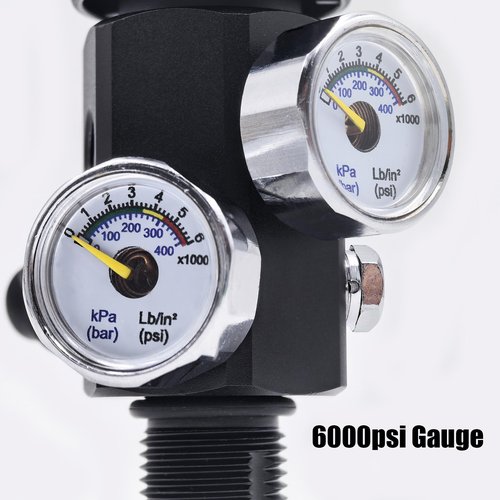 Aopkeo DIN Valve Fill Station Adapter 4500psi/300bar with 20inches Hose Dual Gauge for Charging Scuba Tank Paintball PCP Airsoft Diving HPA Cylinder (M18*1.5 Thread)