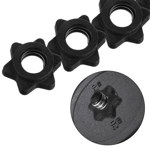 4PCS Dumbbell Collars 1" Barbell Collar Clamps Hex Nut Barbell Clips for Dumbbells, Spinlock Weight Bar Clamps for 1 Inch Standard Barbells Bars Sports Weight Lifting Fitness for Bars at Home or Gym