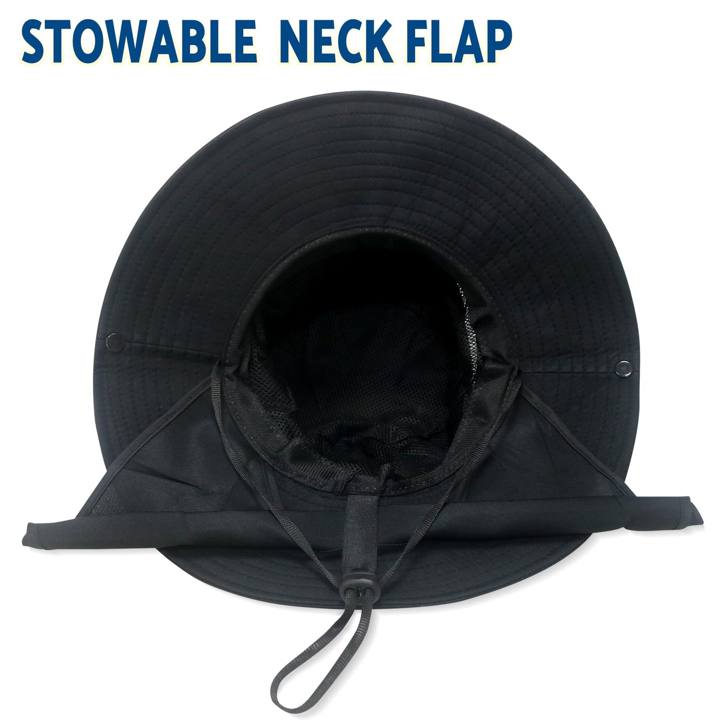 NPJY Sun Fishing Hats with Neck Flap for Men Women UV Sun Protection Safari Hat Wide Brim Bucket Hat Pure Grey
