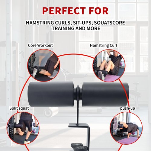 Nordic Hamstring Curl Squat Rack Attachment for Power Rack, Sit Up Bar Foot Holder for Ultimate Home Gym Experience Split Squat Core Workout for Hamstring Curl Sit Up