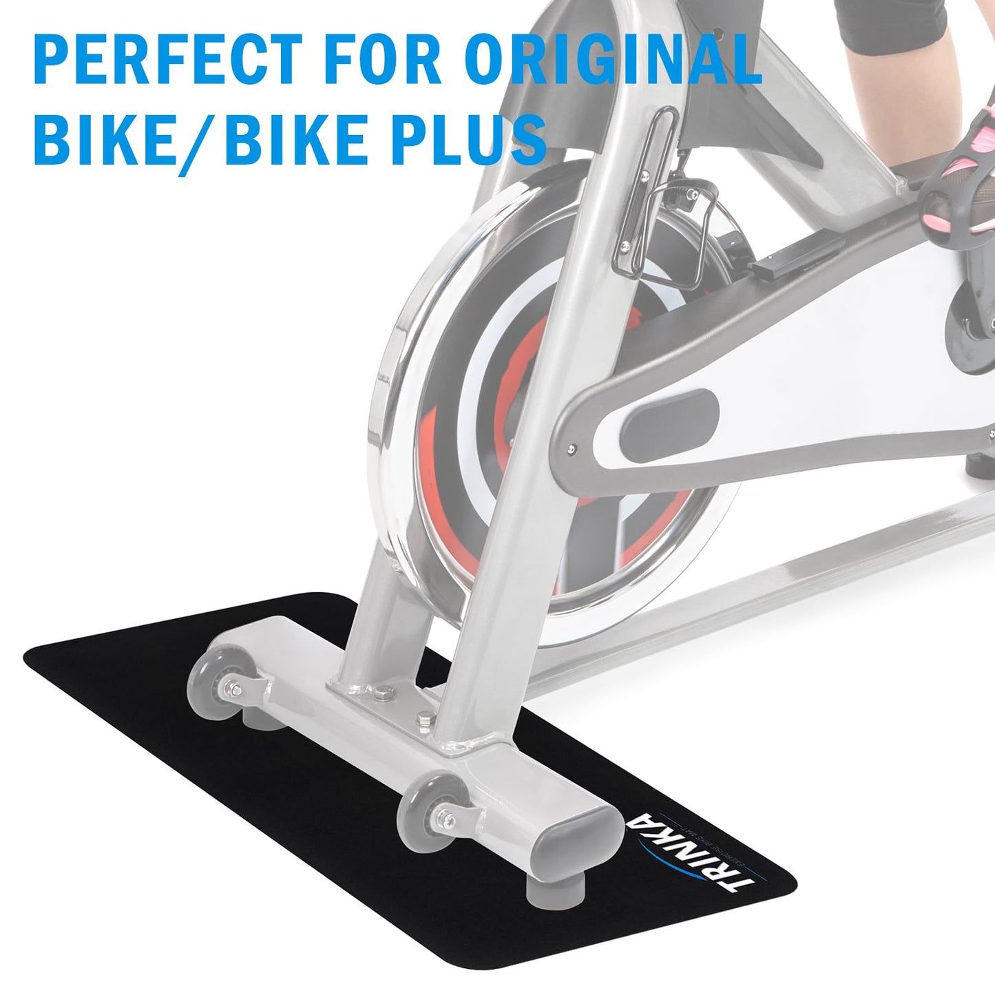 2PCS Peloton Exercise Bike Mat for Carpet & Hardwood Floors, Non-Slip Mat Compatible with Stationary Spin Bike, Concept 2 Rowing Machine, Workout Mat for Bike Trainer