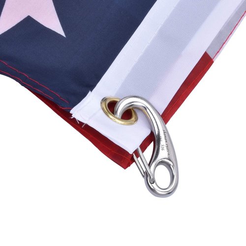 SHONAN 1.93 Inch Carabiner Clips, 4 Pack Flag Hooks Flag Clips for Flagpole Rope, Marine Grade Stainless Steel Clip for Ropes, Keychain, Dog Leash, and Hiking