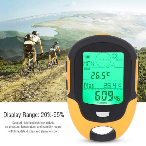 GPS Electronic Altimeter, FR510 ABS IPX4 Outdoor NavigationAltitude MeterTemperature Humidity CompassWeatherTrend IndicatorAltitude measurementBarometer