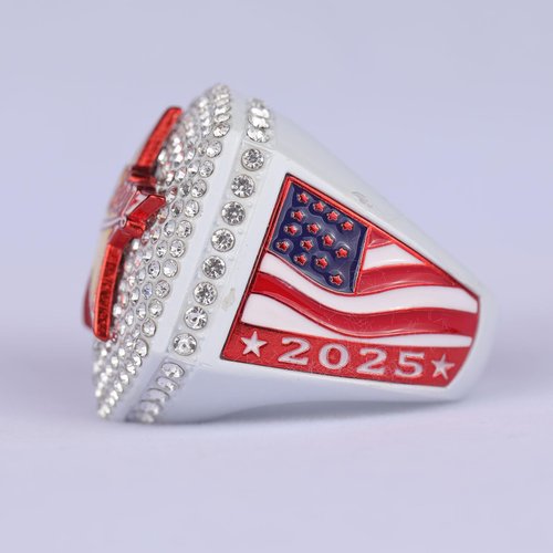 TOPSPORTSJEWELRY 2025 Sports Events Baseball & Softball Tournament All-Star Championship Trophy Ring Prize for All Sports (2, White-red, 9.5)