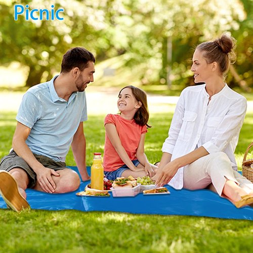 CQSYWQING Beach Blanket Waterproof Sandproof Beach Mat for 2-4 Adults Quick Drying Outdoor Picnic Mat Beach Accessories， Carry Bag – Lightweight Portable for Beach Camping, Picnic. (83in*79in)