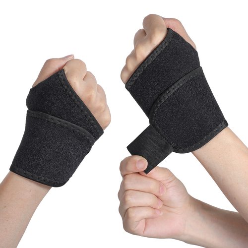 4PCS Wrist Wraps, Wrist Bandage Relieve Carpal Tunnel Pain, Adjustable Wrists Brace for Arthritis and Tendonitis Relieve Joint Pain (Black)