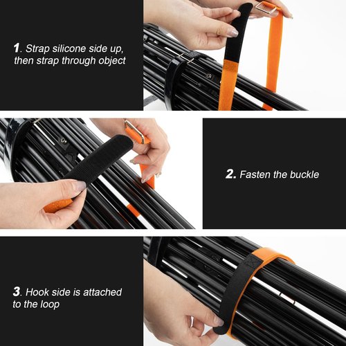 Bicycle Straps for Bike Rack with Buckle - CARGEN Multi-Purpose Tighten Straps, Bicycle Tie Downs Bike Wheel Stabilizer Strap for Transportation and Storage, 2PCS, Orange, 1" x 26"