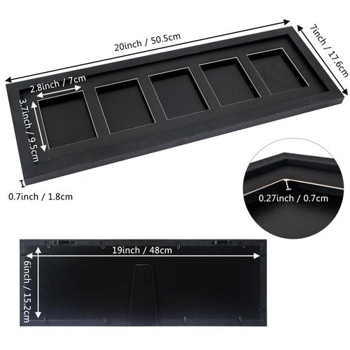 FramePro Trading Card Display Frame for 5 Standard Cards with Real Glass, Sports Collect Holder for Baseball Basketball Football Hocky Cards