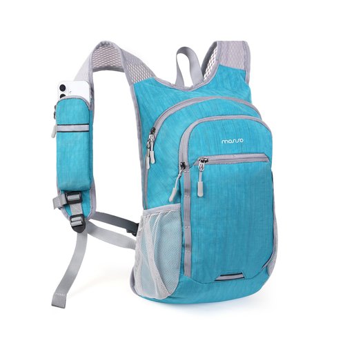 MOSISO 15L Small Hiking Backpack, Foldable Travel Daypack Lightweight Packable Back Pack for Women Men Travel Camping Outdoor, Teal Blue