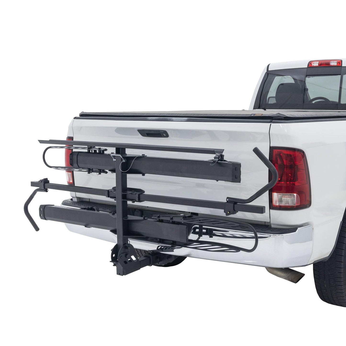 Elevate Outdoor Hitch-Mounted Platform Bike Rack with Ramp for Ebikes and Fat Tire Bikes - 2 Bikes - 200 lbs. Capacity