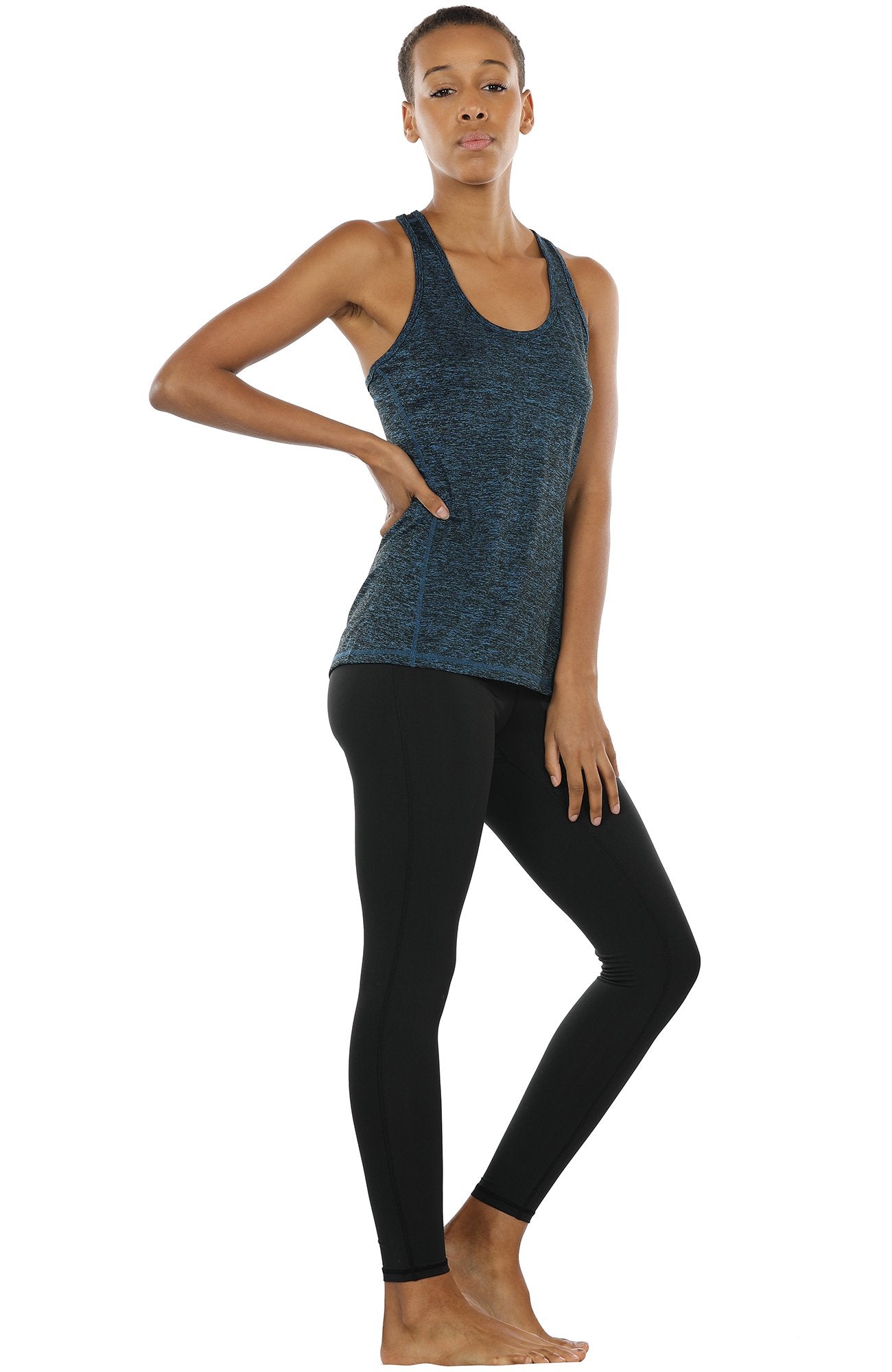 icyzone Workout Tank Tops for Women - Racerback Athletic Yoga Tops, Running Exercise Gym Shirts(Pack of 3)(L, Royal Blue/Purple/Charcoal)