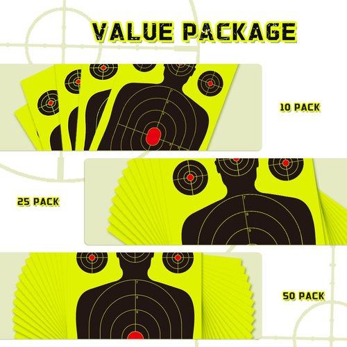 Targets for Shooting Range, 12" x 18", Self-Adhesive Paper Targets for Shooting with Timely Feedback for Gun Rifle Pistol Indoor Outdoor