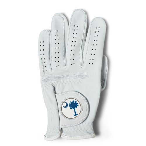 Palmetto Golf & Belts, Navy Blue Palmetto Tree, AAA Cabretta Leather Golf Glove Medium Large Right Handed Golfer
