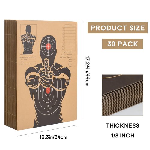 30 Pack Cardboard Shooting Targets for The Range, 17x13 Inch Targets for Shooting Indoor and Outdoor