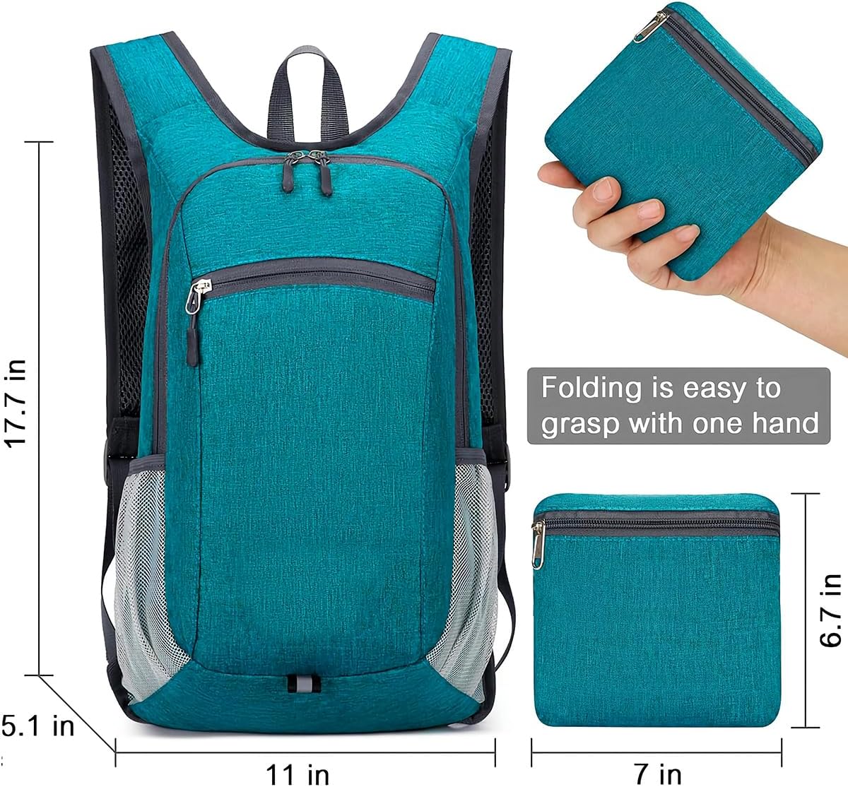 1PC Lightweight Foldable Travel Backpack for Men and Women, Blue