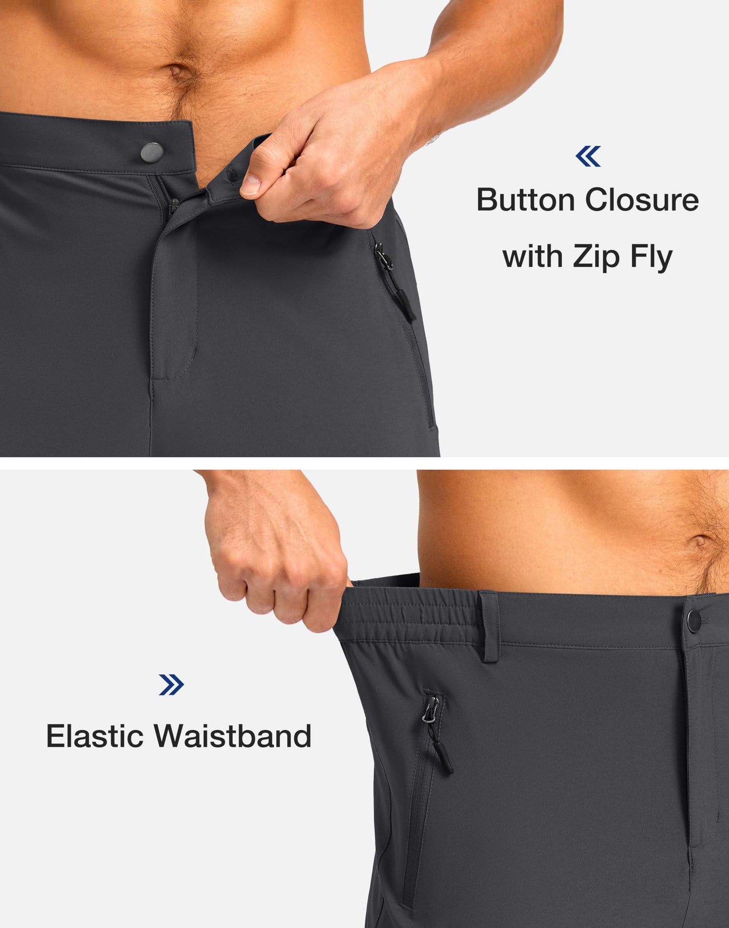 Pudolla Men's Hiking Shorts 11" Lightweight Cargo Work Shorts for Men Summer Travel Golf Casual Outdoor with 5 Pockets(Deep Grey X-Large)