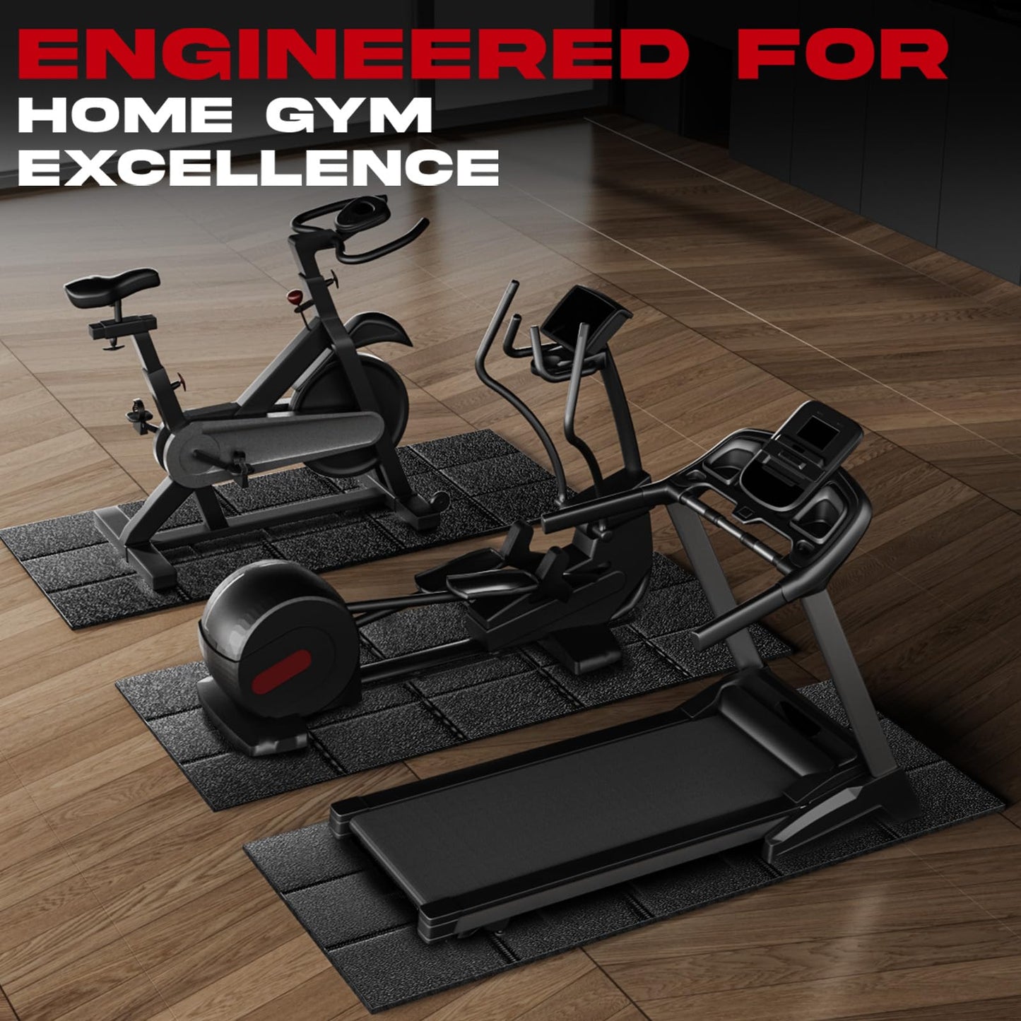 Walking Pad Mat for Carpet, Treadmill Mat for Hardwood Floors, Bike Mats Compatible with Peloton – Non-Slip Exercise Mats, Shock Absorbing & Floor Protection for Home Gym Use (84" Lx 36" W x0.24 Th)