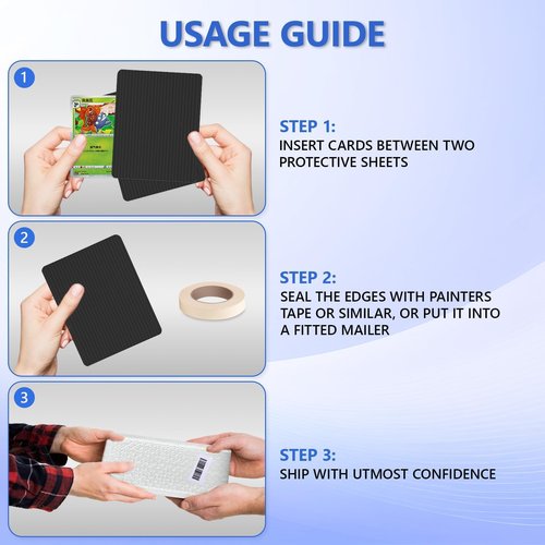 DEDC 100 Packs Trading Card Shipping Protectors Black, Card Protector Shipping for Top Loaders, Soft Card Sleeves and Semi-Rigid Card Holder, Trading Card Shipping Supplies, Card Grading Essential