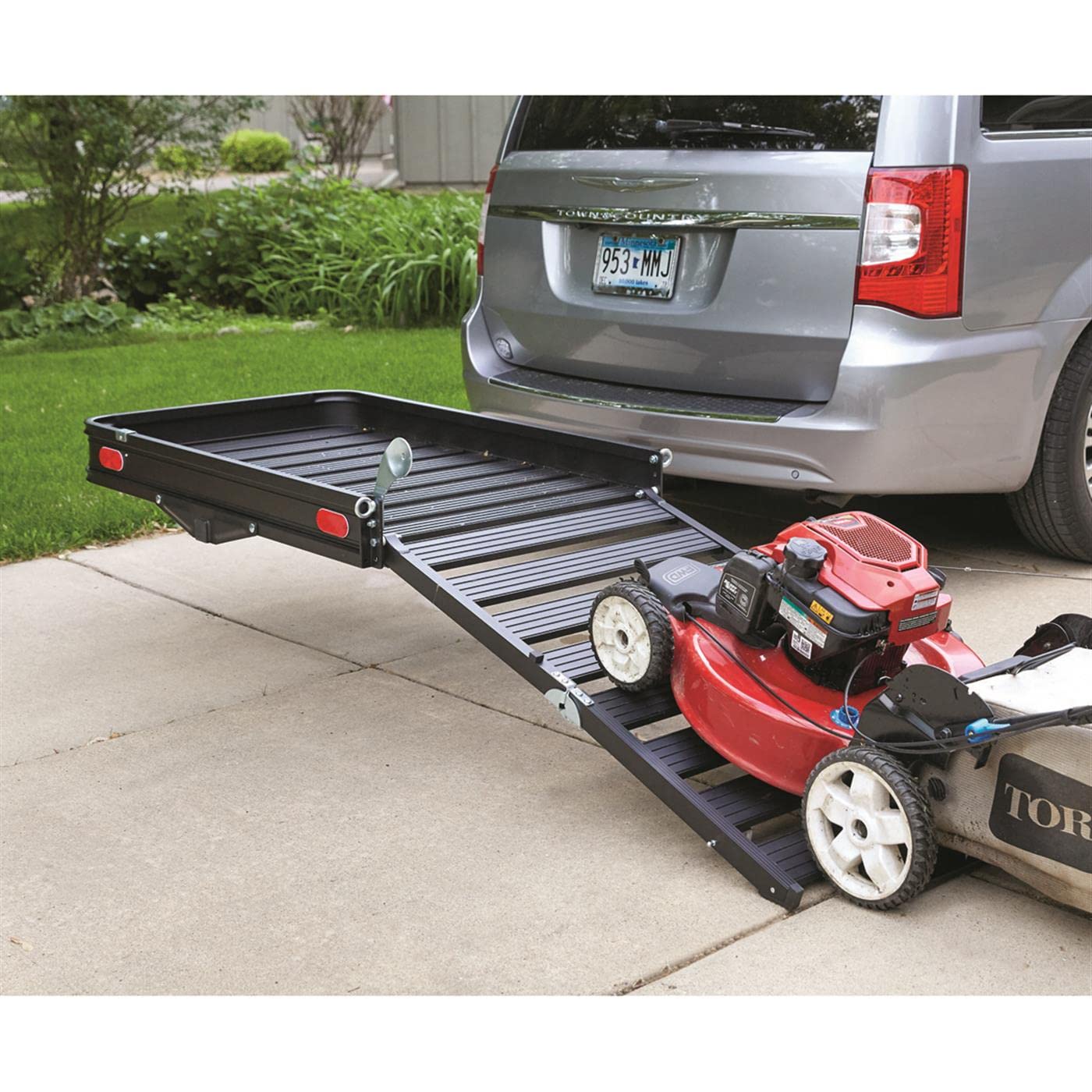 Guide Gear Vehicle Hitch Cargo Carrier, Pickup Truck Ramps Aluminum, Folding, 3-Position, Black